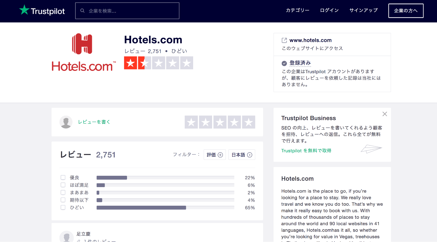 Hotels.com - レビューがそこそこ悪い。どこまで信じるかにもよりますが、大体の問題は事前に対応可能です。