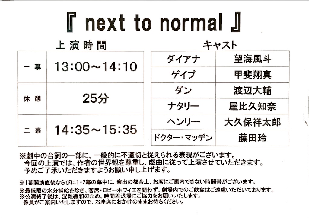 【輸入盤】NEXT TO NORMAL ネクスト・トゥ・ノーマル N2N 2枚組 ミュージカル『next to normal』 【東京公演】 - チケット