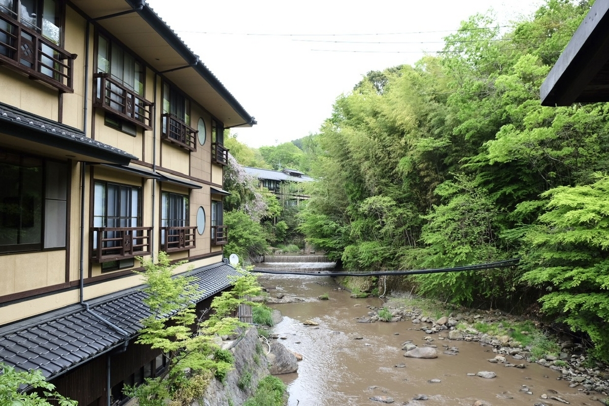 黒川温泉 やまびこ旅館からの美しい景色