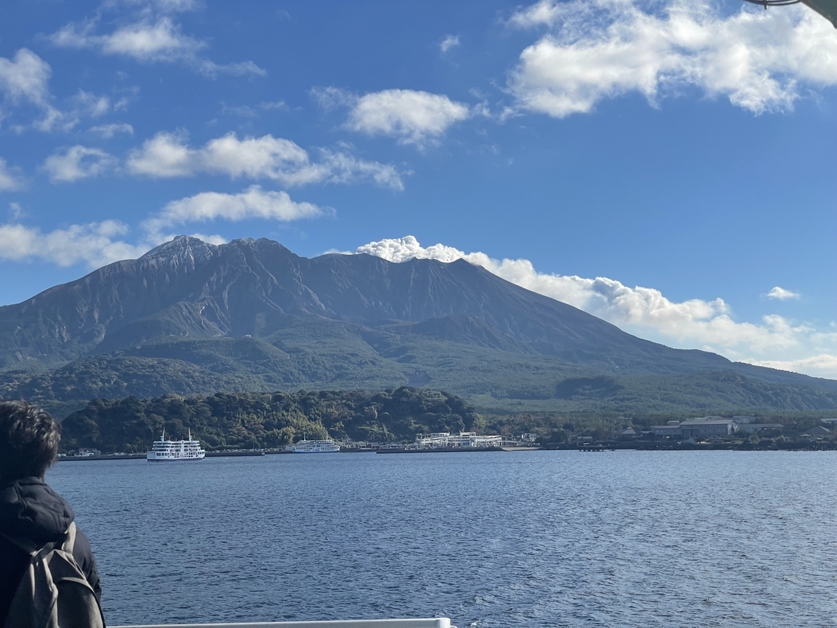 桜島フェリーから見る桜島