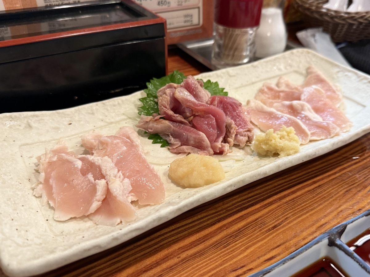 新鮮さが命の鳥刺し