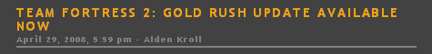 Team Fortress 2: Gold Rush Update Available Now