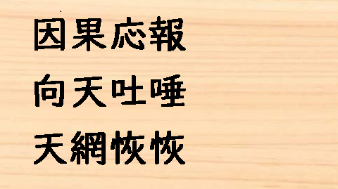報い 因果応報 向天吐唾 天網恢恢 日本語仙人の難しい日本語