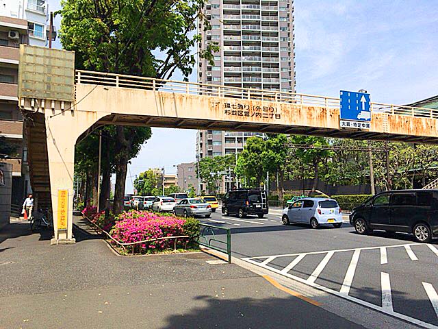 時間帯によっては大型車両の往来も活発な環七通り