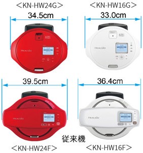 KN-HW24GとKN-HW24Fの本体幅を比較