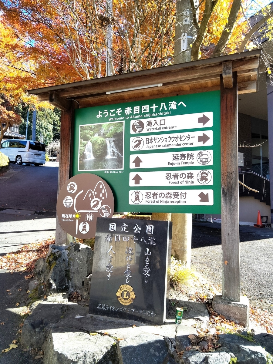 赤目四十八滝の忍者とサンショウウオ