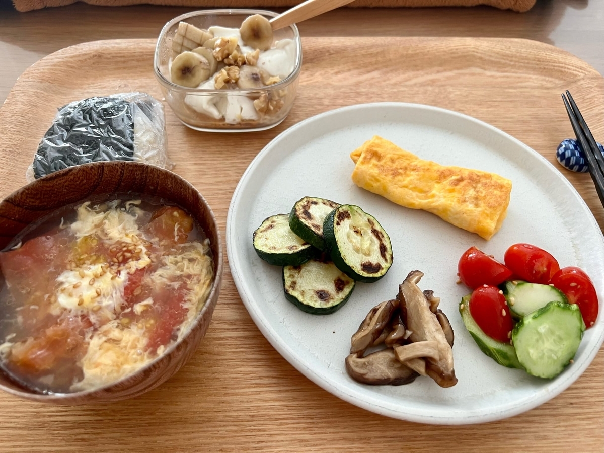 飛騨市の夏野菜セットふんだんの朝食