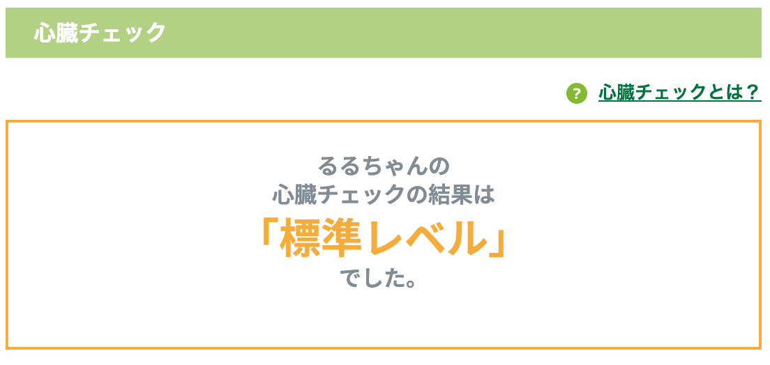 るるちゃんの心臓チェック結果