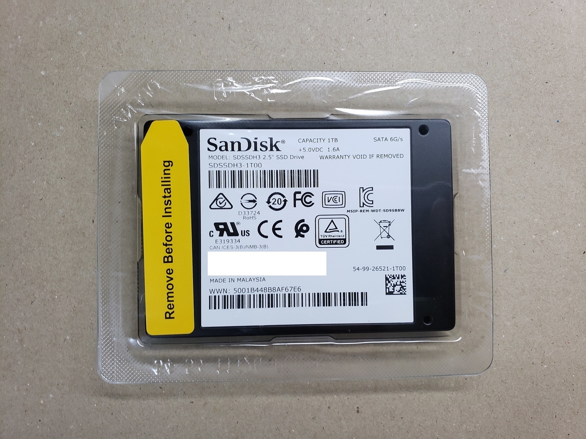 Sandiskの1tb Sata Ssd Sdssdh3 1t00 J25 をレビュー Tkg5thのブログ