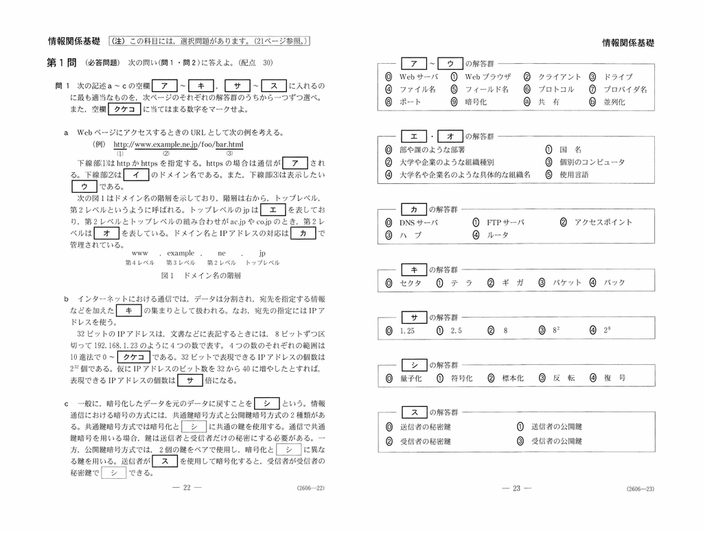 解説 情報関係基礎 平成31年度 センター試験 19 Tkmium Note
