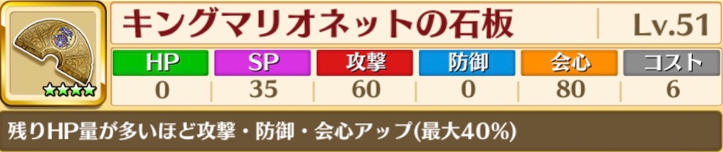 白猫プロジェクト 最強の石板 キングマリオネットの石板 復刻 性能紹介と他の強石板の紹介 比較してみた 白猫etc ねこせとら