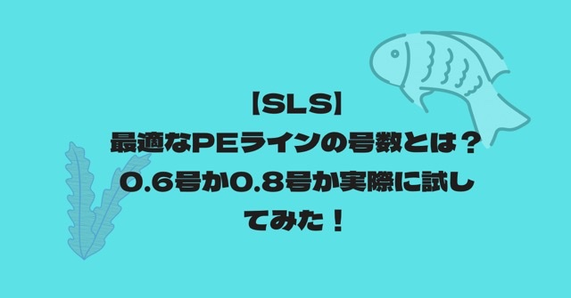 Sls 最適なpeラインの号数とは 0 6号か0 8号か実際に試してみた ティムの釣りブロ