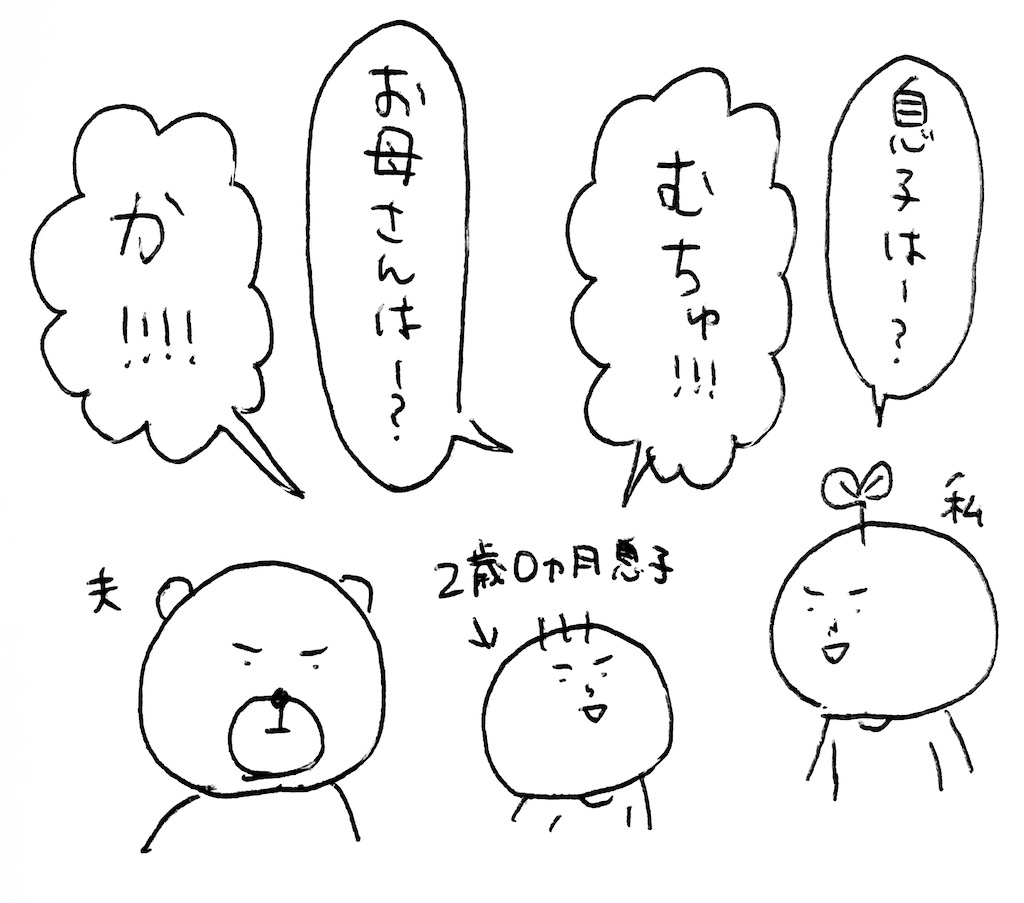 4コマ 言葉遅めな2歳息子の発声練習 お母さん お父さんと呼んでくれるのはいつになるかな まいにちきろくノート