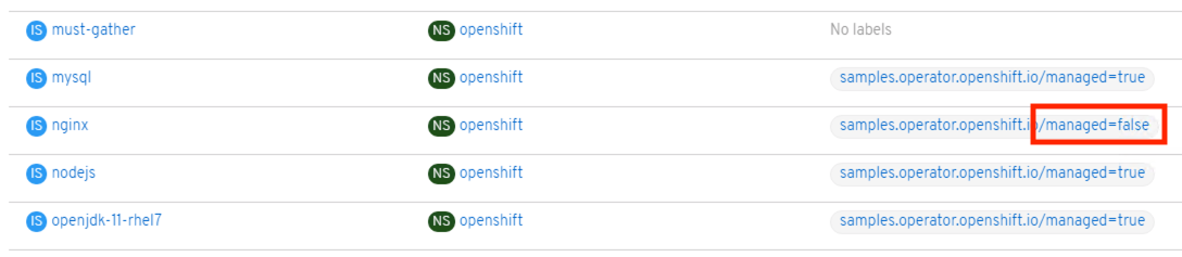 skippedImagestreamsの追加後