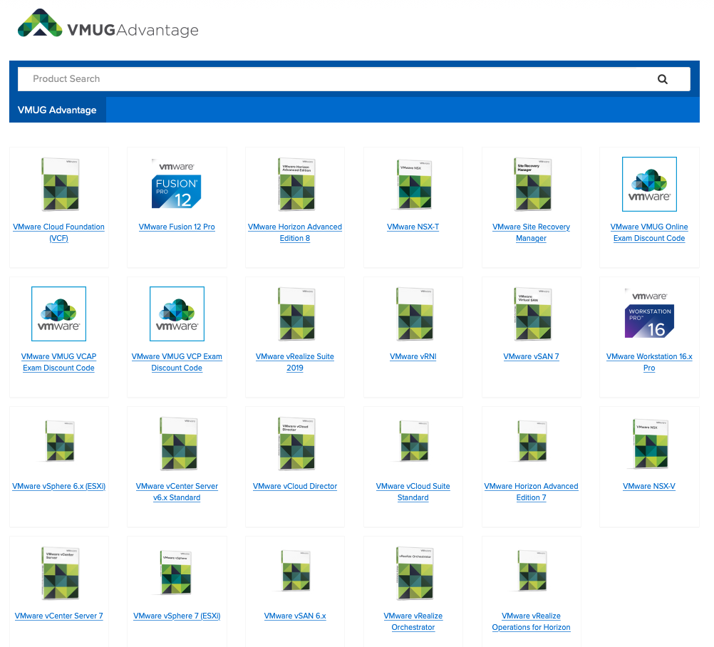 VMUG Advantage 特典評価製品一覧