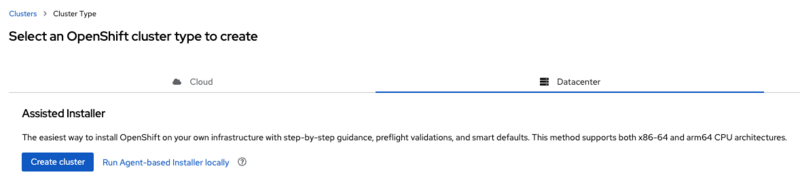 新しいクラスターの作成