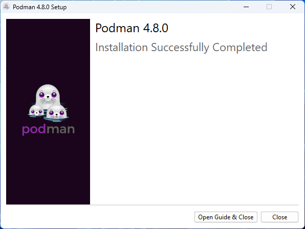 インストールの完了