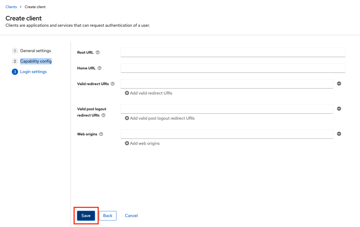 Login SettingsもそのままSaveを押す