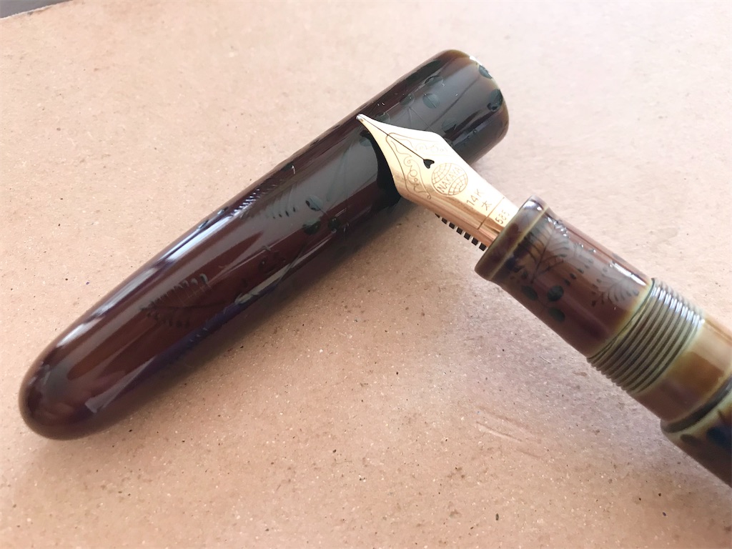 NAKAYA】 中屋万年筆 万年筆 シガーモデル ポータブル 碧溜 夜香蒔絵