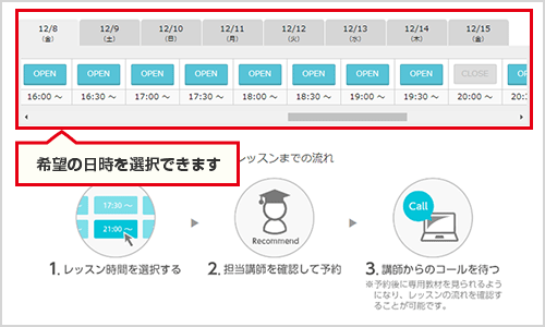 f:id:todai-eigo:20190522122041p:plain レアジョブ 無料体験レッスンの流れ1