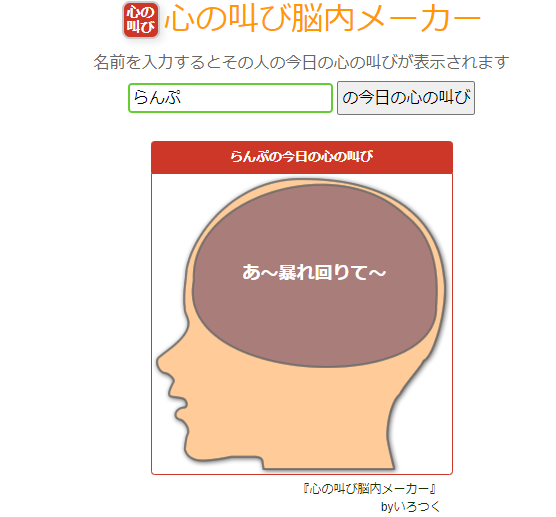 昔流行った脳内メーカーで遊んでみた らんぷの仕業