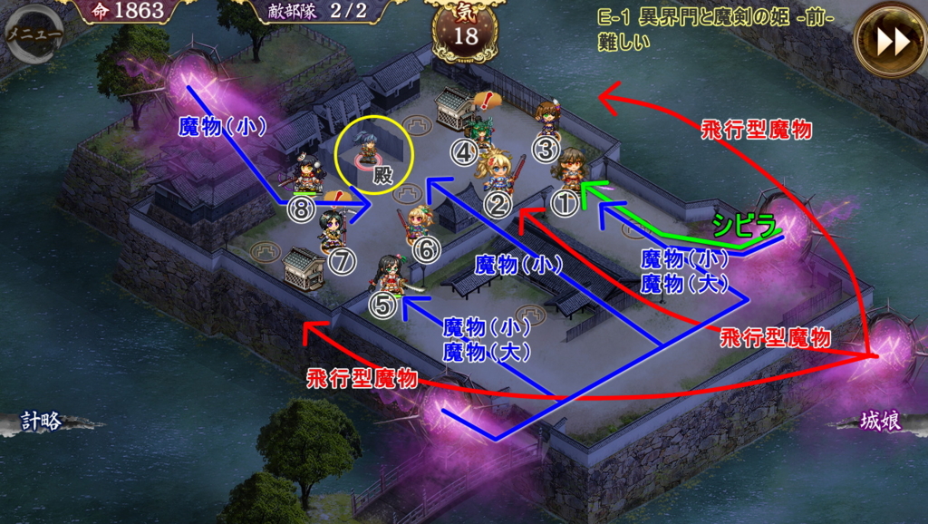 E 1 異界門と魔剣の姫 前 の攻略 千年戦争アイギス コラボイベント 城プロreはじめました