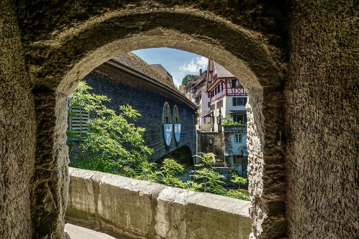 屋内から外の景色が見える