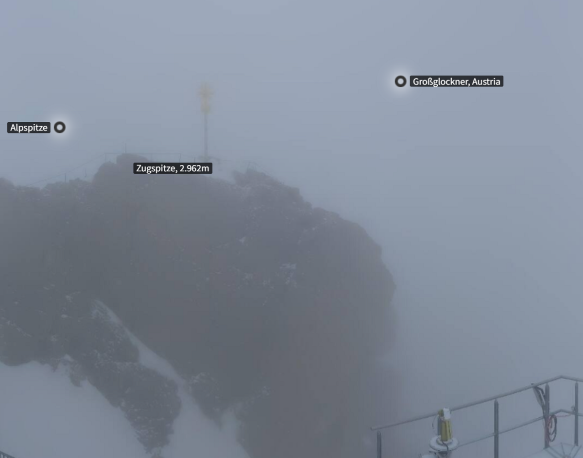 天気が悪い日のツークシュピッツェ
