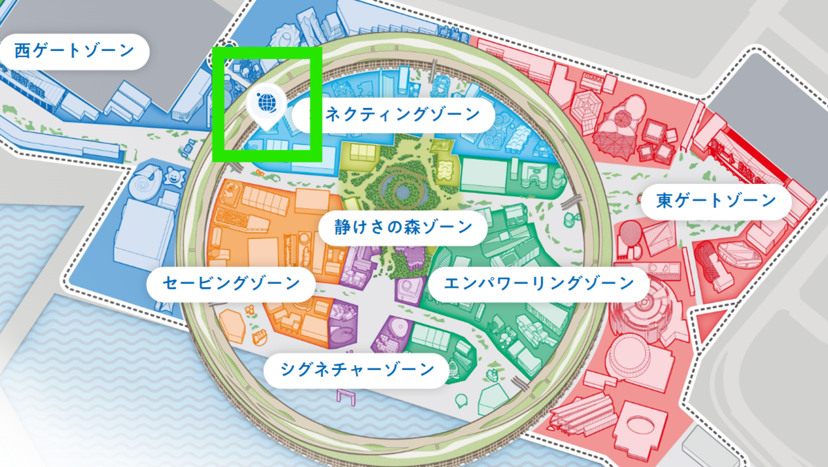 ウズベキスタンパビリオンの地図　万博内の場所