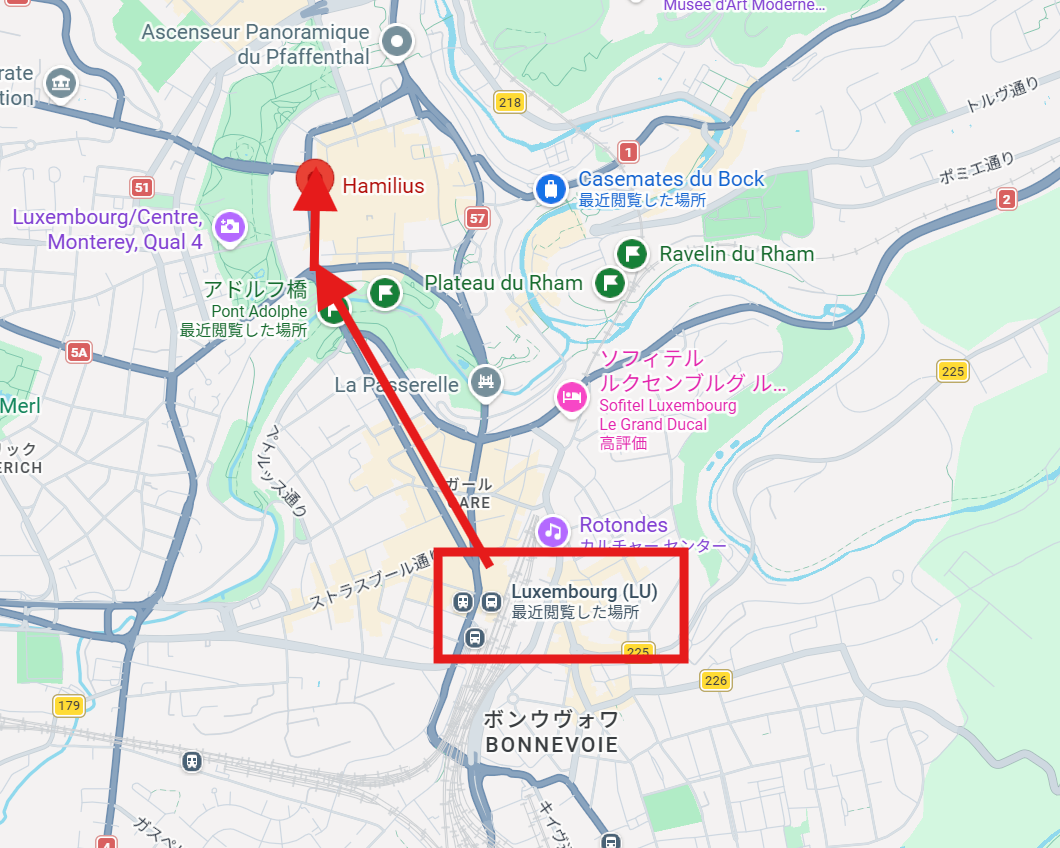 ルクセンブルク トラム 路線図
