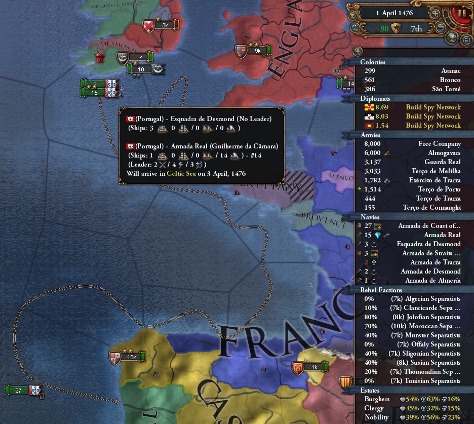 はう 外洋での人員損耗が10 になっとる 調べながらやるeuropa Universalis Iv Eu4 ヨーロッパユニバーサリス4
