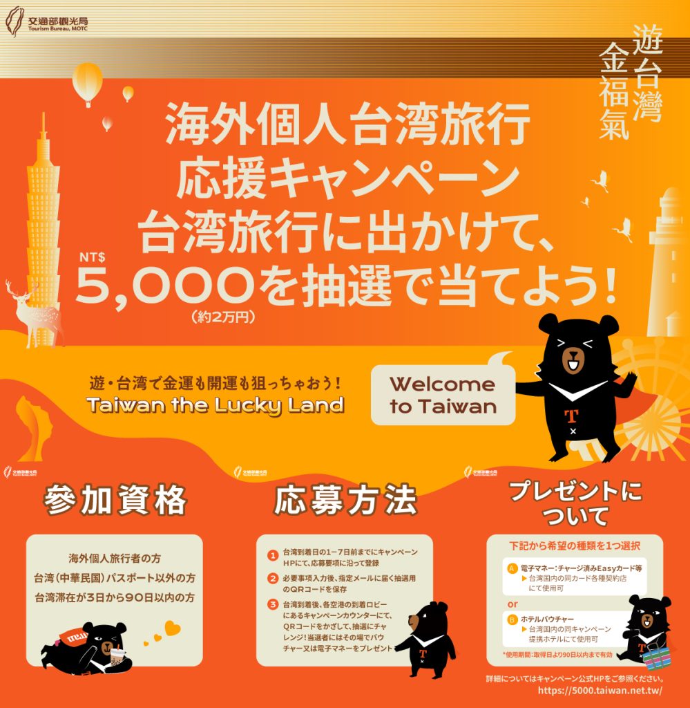 【新品5000元分】一卡通（iPASS）遊台灣金福氣（チャージ不可） 台湾へ旅行へ行くと5000元が当たる！？NT$5000プレゼント抽選