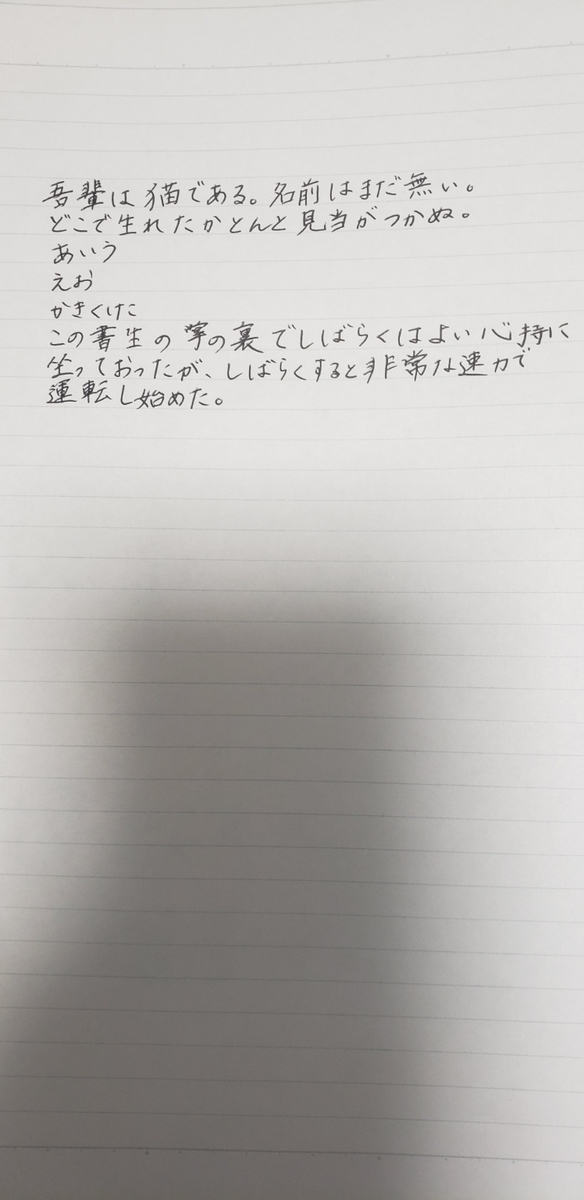 手書きの文字の写真