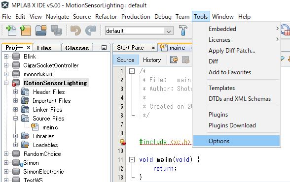 Tools -> Options -> Embedded -> Build Tools