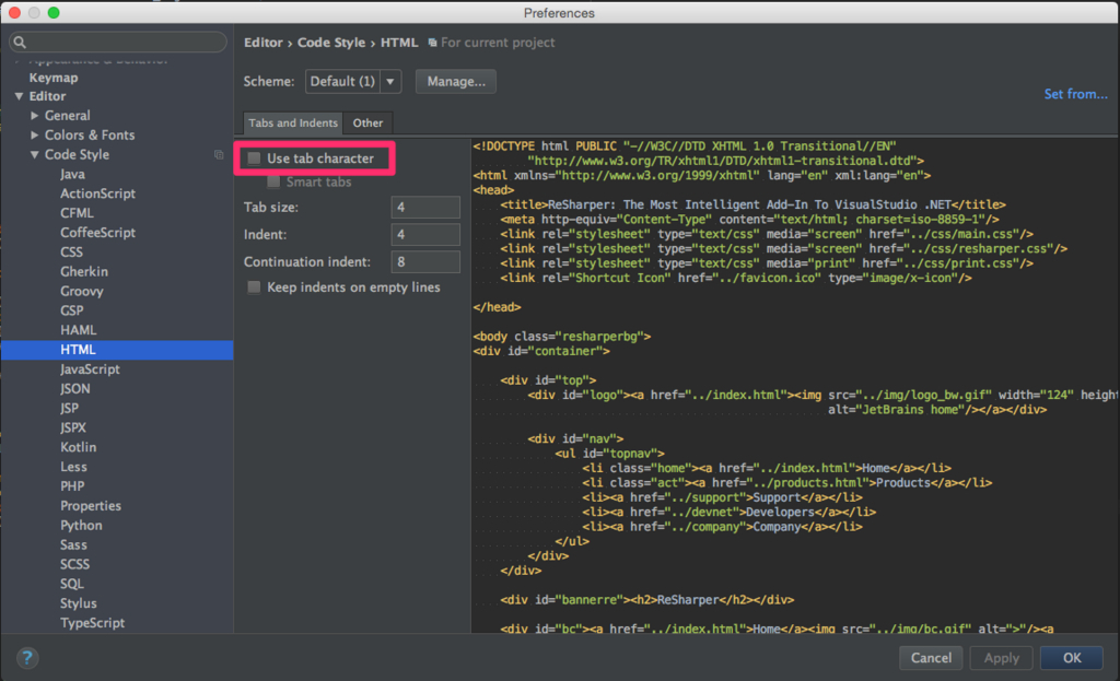 Intellijでインデントの設定変更 親バカエンジニアのナレッジ帳