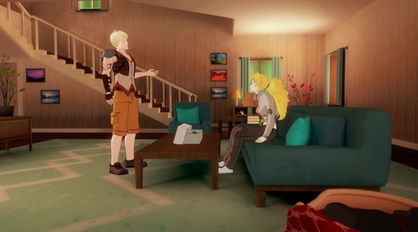 アニメ「RWBY(ルビー)Volume 4」第3話、アトラス製の義手を持ち帰るタイヤン