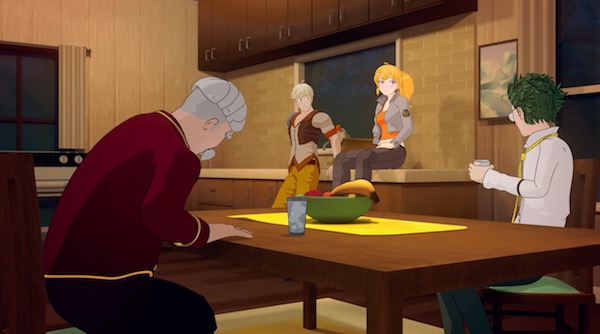 アニメ「RWBY(ルビー)Volume 4」第4話より、ポート教授とウーブレック博士がタイヤンを訪ねる