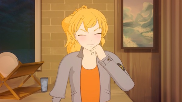 アニメ「RWBY(ルビー)Volume 4」第4話より、ヤンの笑顔