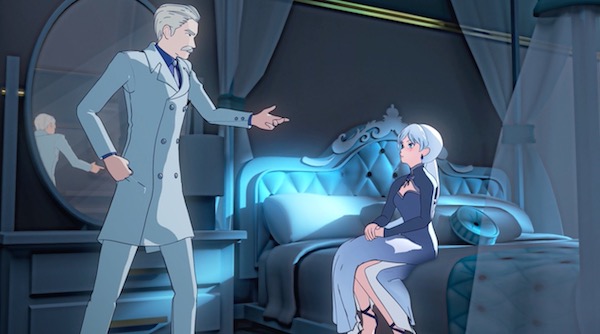 アニメ「RWBY(ルビー)Volume 4」7話より、ワイスを追及するジャック