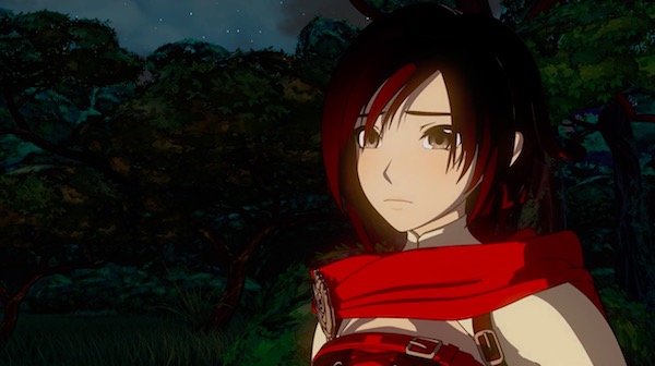 アニメ「RWBY(ルビー)Volume 4」8話より、クロウを心配そうに見送るルビー