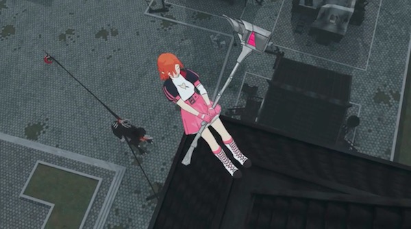 アニメ「RWBY（ルビー）Volume 4」第12話より、ノーラのダイブからの一撃