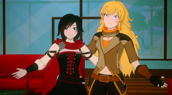 「RWBY(ルビー)Volume 5」第6話より、ワイスを待ち構えるルビーとヤン。おいでワイス