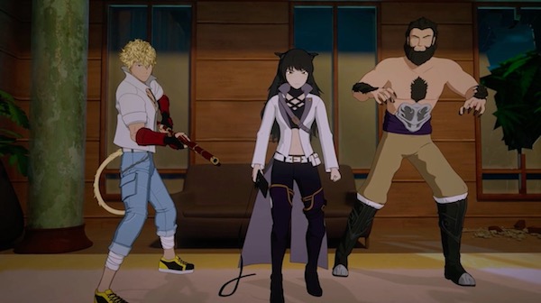 「RWBY（ルビー）Volume 5」第9話 “A Perfect Storm”より、家族の危機に間に合ったブレイクたち