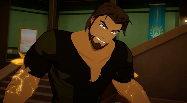 「RWBY(ルビー)Volume 5」第12話より、オズピンの存在に怒りを露わにするヘイゼル