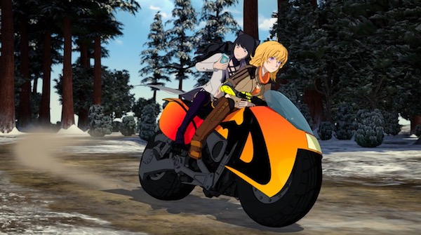 「RWBY(ルビー)Volume 6」第10話 “Stealing from the Elderly” バイクに乗るヤンとブレイク