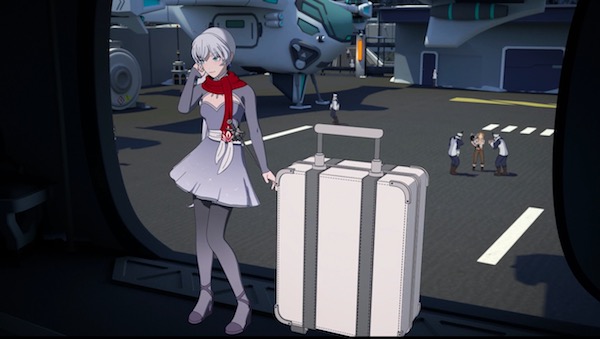 「RWBY(ルビー)Volume 6」第10話 “Stealing from the Elderly” より、アトラス軍の飛空艇に乗り込むワイス