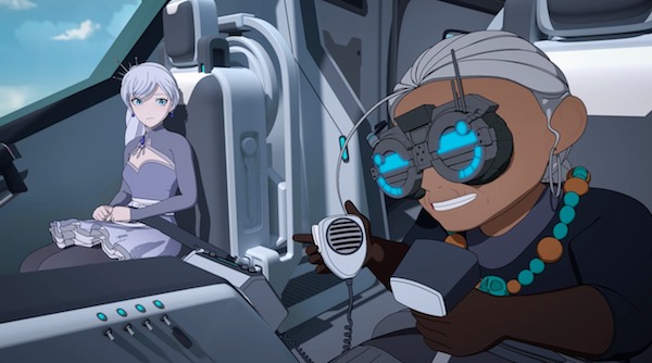 「RWBY(ルビー)Volume 6」第10話 “Stealing from the Elderly” より、操縦するマリーア