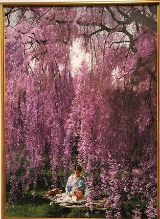 三栖右嗣、「爛漫」、希少画集の額装画、四季、風景、人気作品 三栖右嗣、爛漫、希少な額装用画集より、新品高級額装付、状態