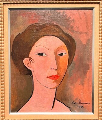 バラの女 マリー・ローランサン 42× 52㎝ F6 J1-175 額 q-3394