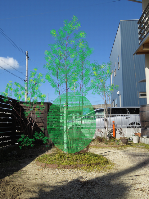 植栽の位置を検討する画像・中央